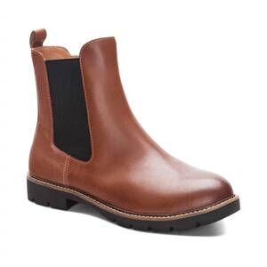 NEW AETREX women's hannah arch support boot in cognac